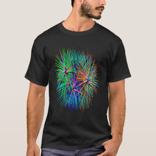 Light Up The Night Sky Colorful Fireworks Celebrat T-Shirt