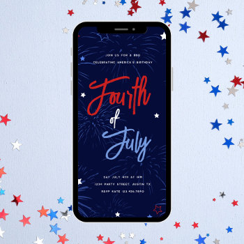 Light Up The Sky 4th Of July Party Invitation by origamiprints at Zazzle