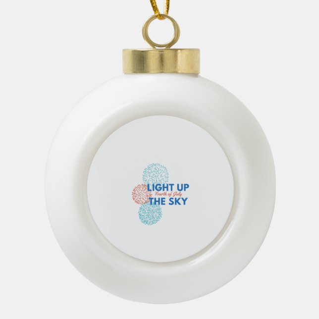 Light up the sky ceramic ball christmas ornament (Front)