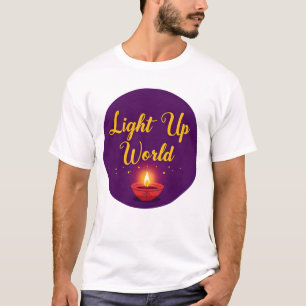 Light Up the World ✨ Minimal Elegant Diwali T-Shirt