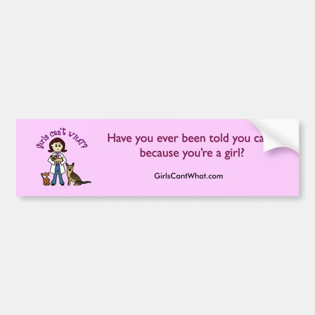 Light Veterinarian Girl Bumper Sticker (Front)