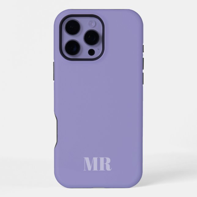 light violet monogram name initials  iphone case (Back)