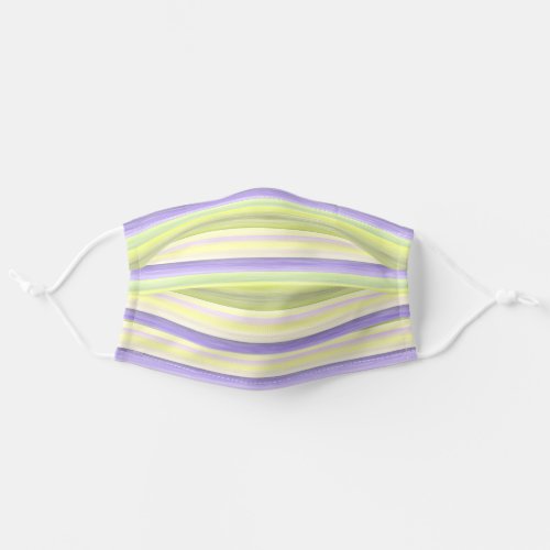 Light Violet Purple Pastel Lime Green Art Stripes Adult Cloth Face Mask