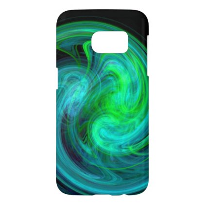 LIGHT VORTEX ,Abstract Blue Green Fractal Waves Samsung Galaxy S7 Case