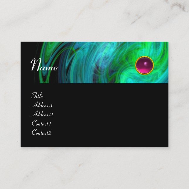 LIGHT VORTEX AMETHYST green yellow blue black Business Card (Front)