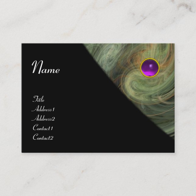 LIGHT VORTEX AMETHYST grey orange yellow black Business Card (Front)
