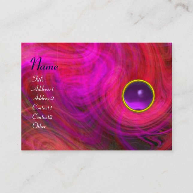 LIGHT VORTEX AMETHYST pink yellow  purple red Business Card (Front)