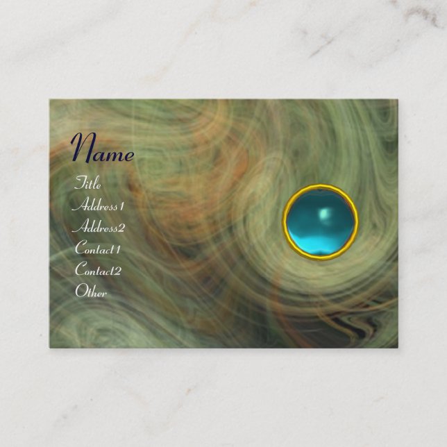 LIGHT VORTEX  AQUAMARINE blue yellow grey Business Card (Front)