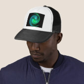 LIGHT VORTEX ,black blue green Trucker Hat (In Situ)