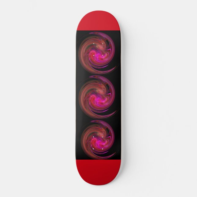 LIGHT VORTEX ,black red purple pink brown Skateboard Deck (Front)