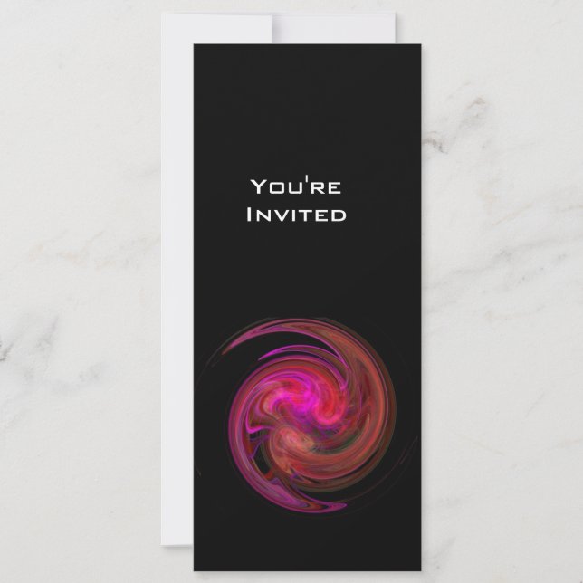 LIGHT VORTEX bright pink red violet purple black Invitation (Front)