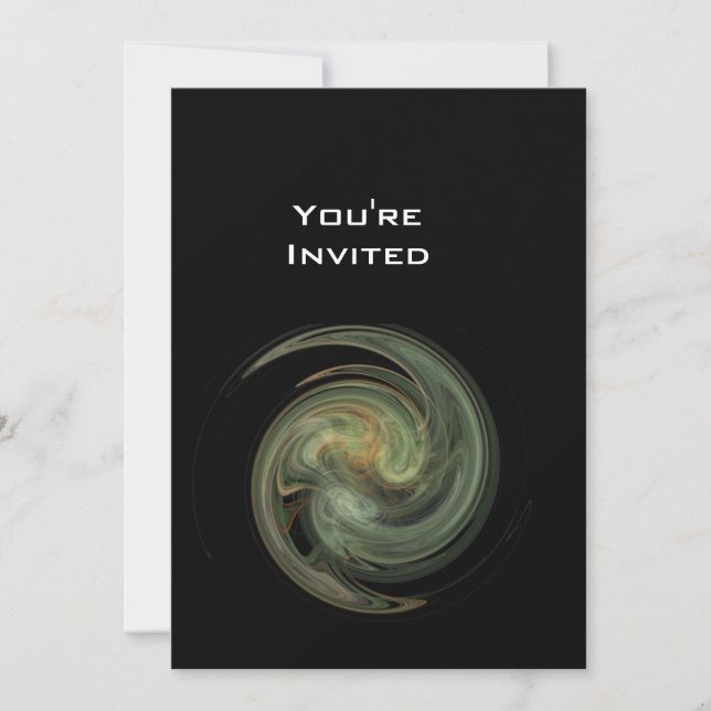 LIGHT VORTEX bright yellow grey white  black Invitation (Front)