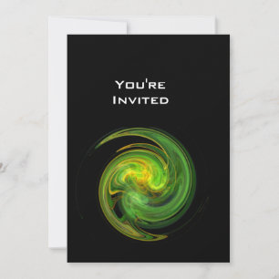 LIGHT VORTEX bright yellow orange green  black Invitation