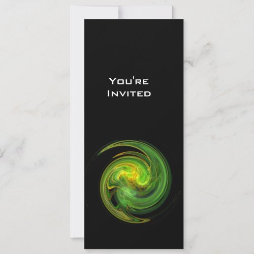 LIGHT VORTEX bright yellow orange green  black Invitation