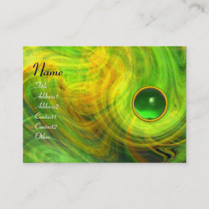 LIGHT VORTEX EMERALD green yellow orange blue Business Card