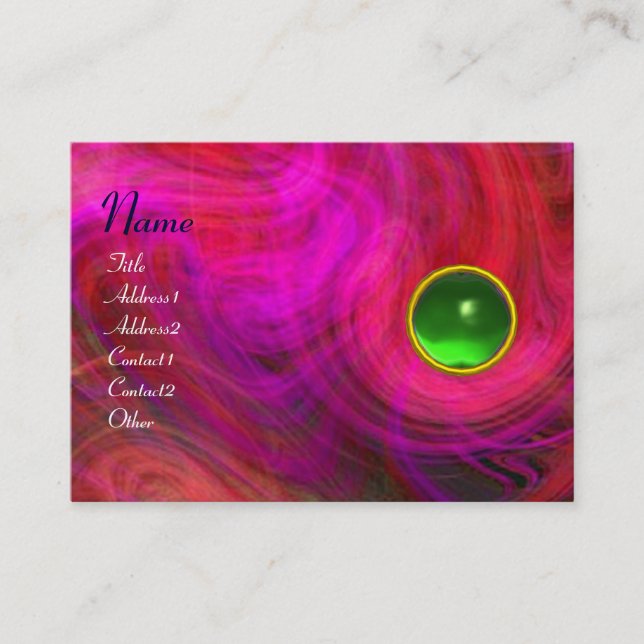 LIGHT VORTEX  EMERALD green yellow red pink purple Business Card (Front)