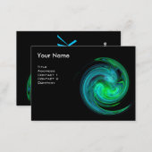 LIGHT VORTEX MONOGRAM Vibrant black blue green Business Card (Front/Back)