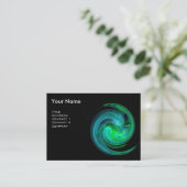 LIGHT VORTEX MONOGRAM Vibrant black blue green Business Card (Standing Front)