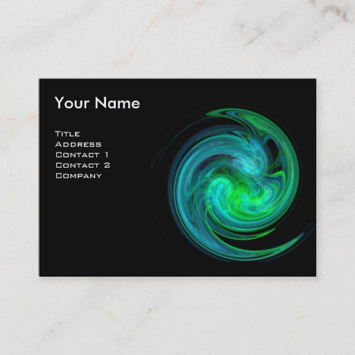 Customizable LIGHT VORTEX MONOGRAM Vibrant black blue green Business Card Template