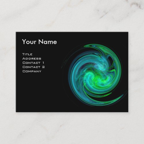 LIGHT VORTEX MONOGRAM Vibrant black blue green Business Card