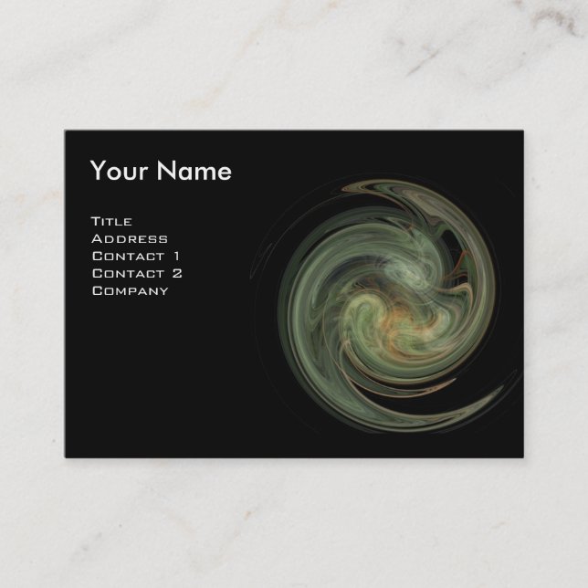 LIGHT VORTEX MONOGRAM Vibrant black grey yellow Business Card (Front)