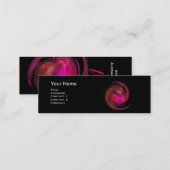 LIGHT VORTEX MONOGRAM Vibrant black red pink Mini Business Card (Front/Back)