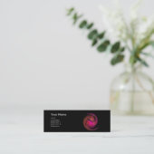 LIGHT VORTEX MONOGRAM Vibrant black red pink Mini Business Card (Standing Front)