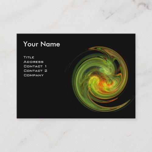 LIGHT VORTEX MONOGRAM Vibrant black yellow green Business Card