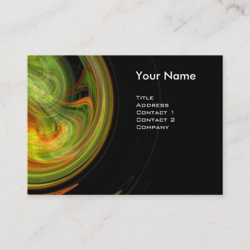 LIGHT VORTEX MONOGRAM Vibrant black yellow green Business Card