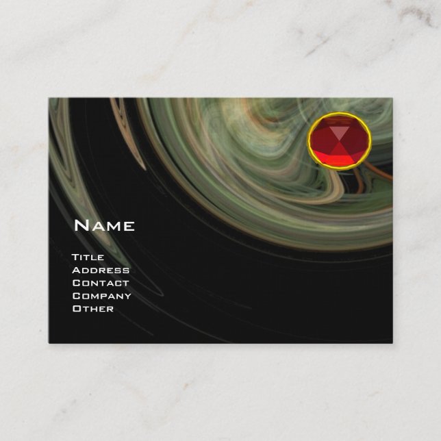 LIGHT VORTEX  RUBY- grey white yellow  black red Business Card (Front)