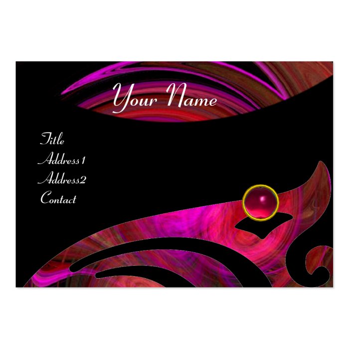 LIGHT VORTEX RUBY red pink black purple yellow Business Card Templates
