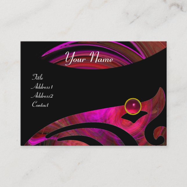 LIGHT VORTEX RUBY red pink black purple yellow Business Card (Front)