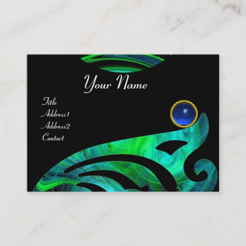 LIGHT VORTEX SAPPHIRE blue green black yellow Business Card