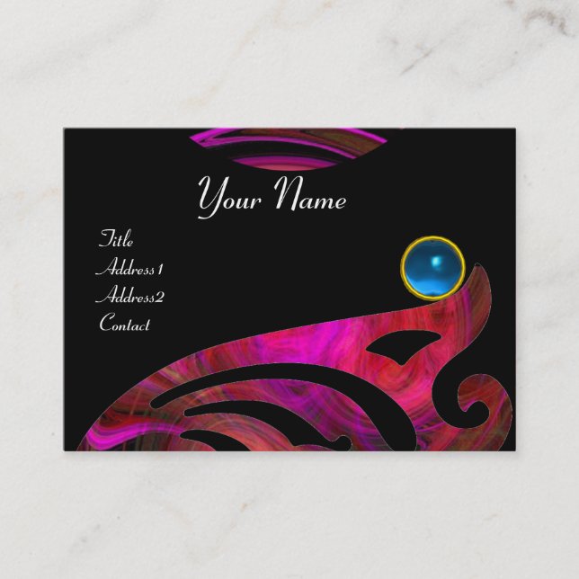 LIGHT VORTEX SAPPHIRE blue pink black red violet Business Card (Front)