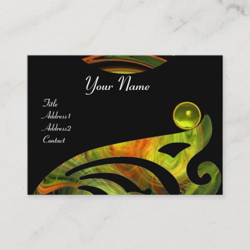 LIGHT VORTEX TOPAZ black yellow orange green Business Card