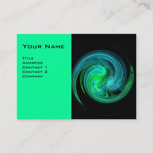 LIGHT VORTEX vibrant black blue green white Business Card