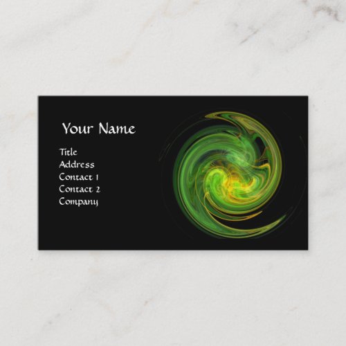 LIGHT VORTEX vibrant black green yellow Business Card