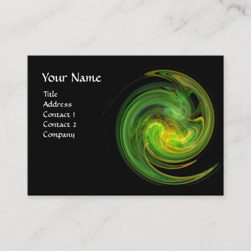 LIGHT VORTEX vibrant black green yellow orange Business Card