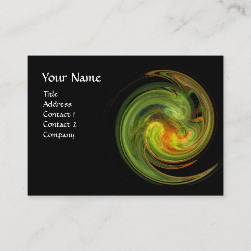 LIGHT VORTEX vibrant black green yellow orange Business Card