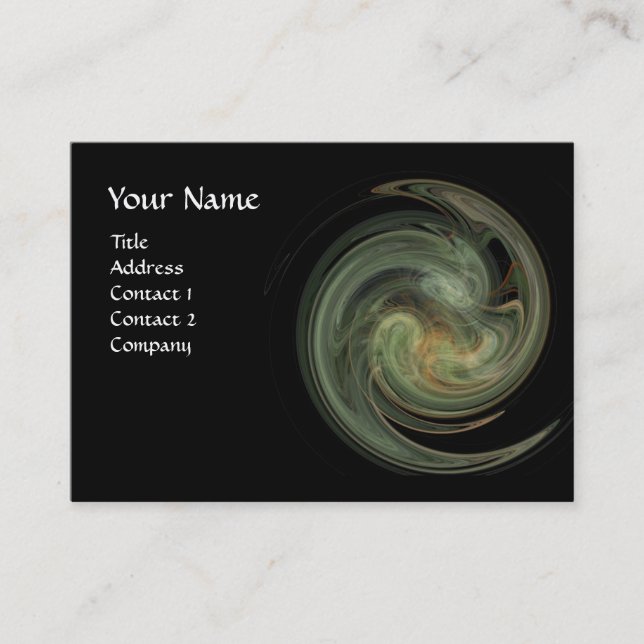 LIGHT VORTEX ,vibrant black grey Business Card (Front)