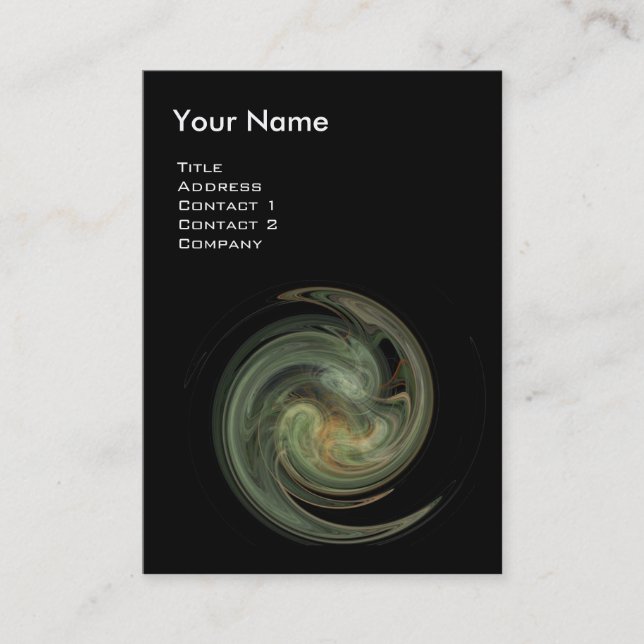 LIGHT VORTEX ,vibrant black grey Business Card (Front)