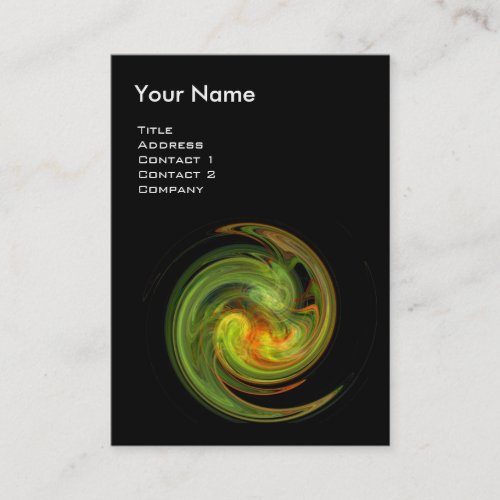 LIGHT VORTEX vibrant black yellow green orange Business Card