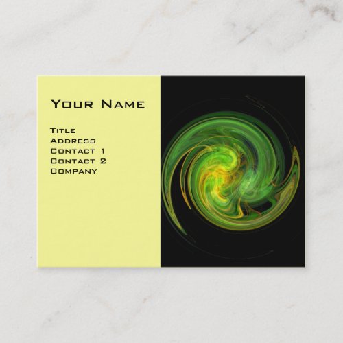 LIGHT VORTEX vibrant black yellow green white Business Card