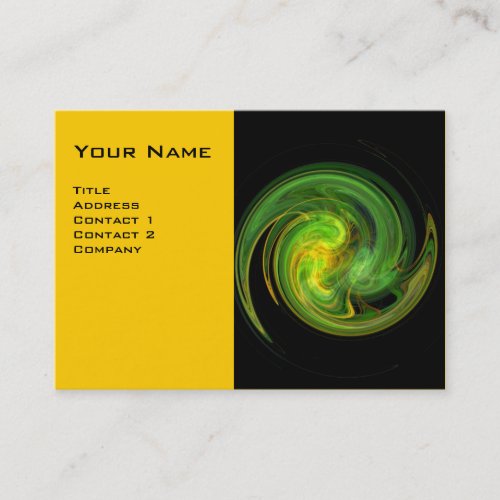 LIGHT VORTEX vibrant black yellow green white Business Card