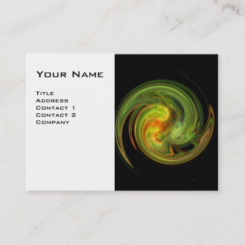 LIGHT VORTEX vibrant black yellow green white Business Card