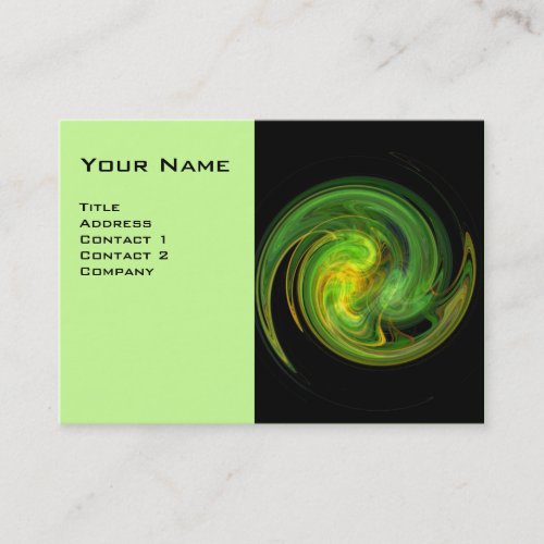 LIGHT VORTEX vibrant black yellow green white Business Card