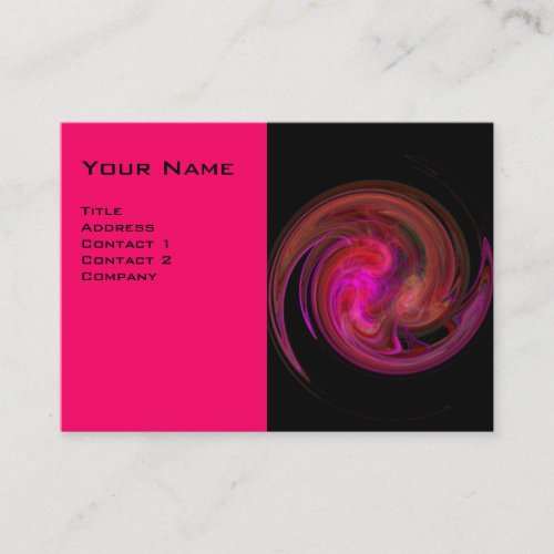 LIGHT VORTEX vibrant fuchsia black pink red Business Card