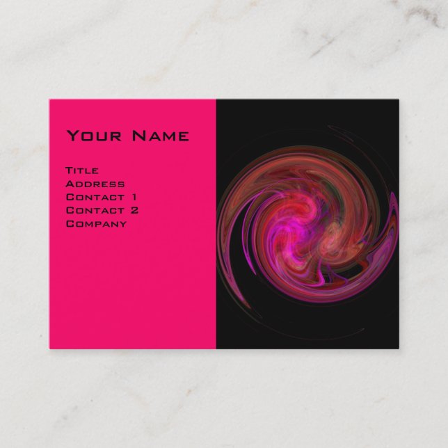 LIGHT VORTEX ,vibrant fuchsia black pink red Business Card (Front)