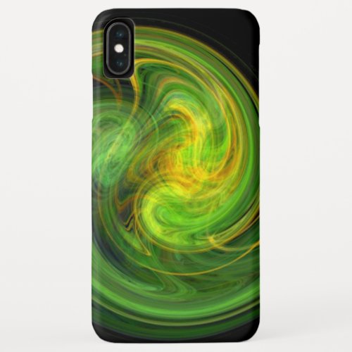 LIGHT VORTEX vibrant Yellow Green Abstract Swirls iPhone XS Max Case