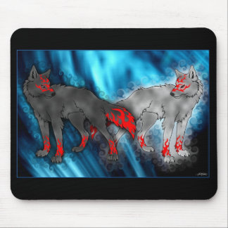 Light Vs. Dark Wolf Mousepad
